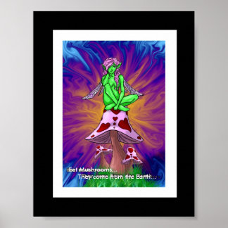 Eet paddenstoelen poster