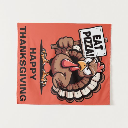 Eet pizza kalkoen tapijt wandkleed (Voorkant (horizontaal))
