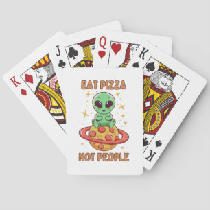 Eet pizza niet mensen pokerkaarten
