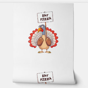 Eet Pizza Turkije Thanksgiving Volwassene Vegan Fu Behang