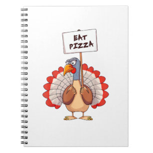 Eet Pizza Turkije Thanksgiving Volwassene Vegan Fu Notitieboek
