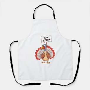 Eet Pizza Turkije Thanksgiving Volwassene Vegan Fu Schort
