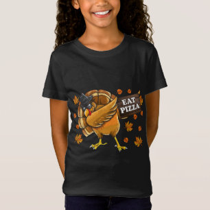 Eet Pizza Turkije Thanksgiving Volwassene Vegan Ki T-shirt