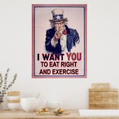 Eet recht en oefening poster (Keuken)