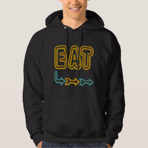 Eet Retro Neon Sign Restaurant Kunst Hoodie