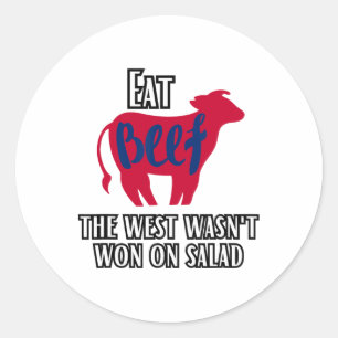 Eet rundvlees, het westen werd niet gewonnen op ee ronde sticker