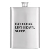 Eet schoon. Lift Heavy. Slaap. Flacon (Voorkant)