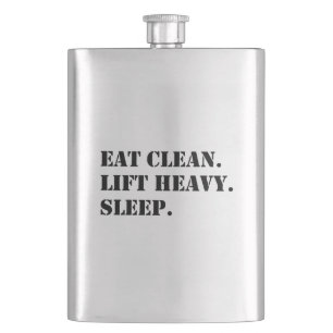 Eet schoon. Lift Heavy. Slaap. Flacon