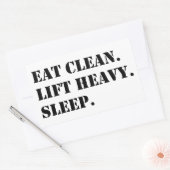 Eet schoon. Lift Heavy. Slaap. Rechthoekige Sticker (Envelop)