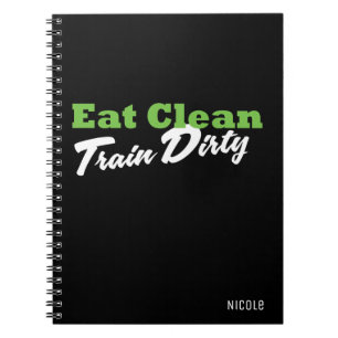 EET SCHOON TRAIN VUIL Persoonlijk Fitness Journaal Notitieboek