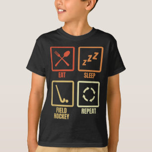 Eet Sla Veldhockey Herhaal T-shirt