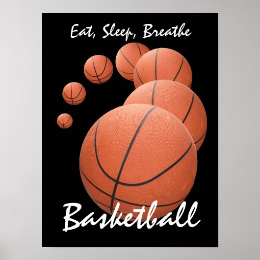 Eet, Slaap, Adem...Basketball Poster (Voorkant)