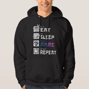 Eet Slaap Anime Herhaal, Anime Manga's Cadeau Hoodie