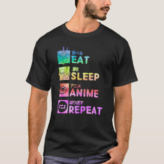 Eet slaap anime Herhaal Kawaii Tie Dye Gifts T-shirt