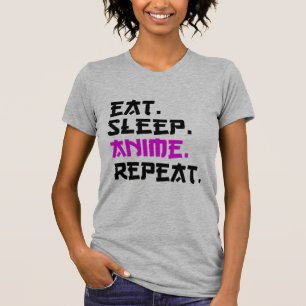Eet Slaap Anime Herhaal T-shirt