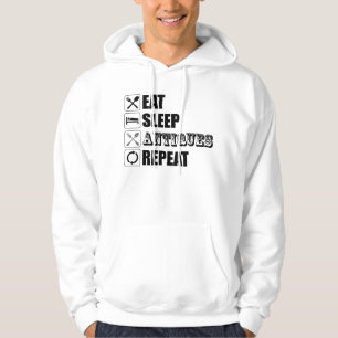 Eet. Slaap. Antieke. Herhaal Hoodie