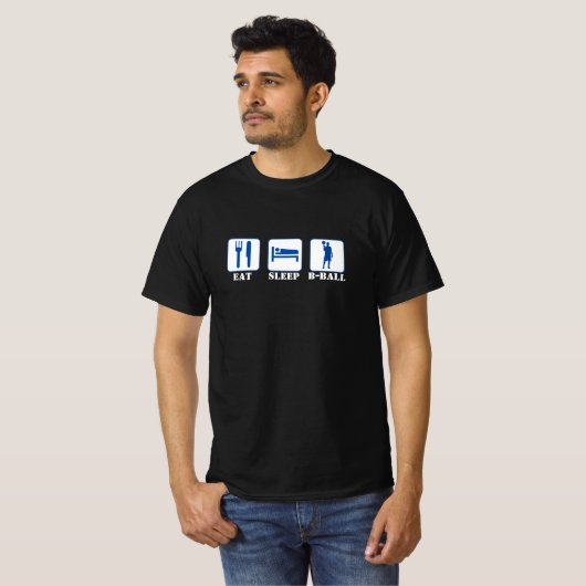 Eet Slaap B-Ball - Basketbal - Blauw T-shirt (Voorkant volledig)