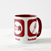 Eet. Slaap. Badminton. Mok (Voorkant rechts)