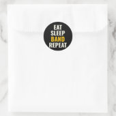 Eet Slaap Band Herhaal Grappige Marching Band Camp Ronde Sticker (Tas)