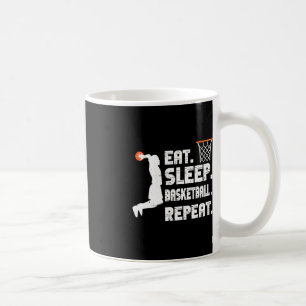 Eet Slaap Basketbal Herhaal Basketbal Sport Mannen Koffiemok