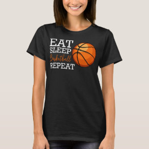 Eet slaap basketbal Herhaal grappige speler Coach T-shirt