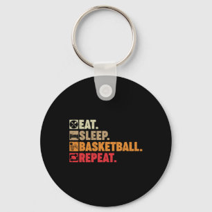 Eet Slaap Basketbal Herhaal Jongen Meisje Basketba Sleutelhanger