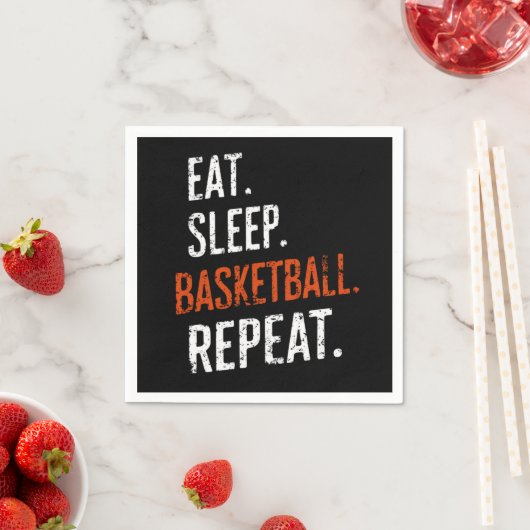 Eet Slaap Basketbal Herhaal Retro Servet (Insitu)