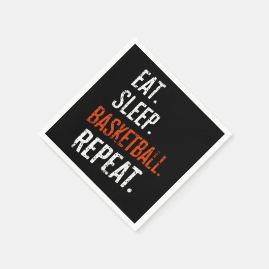 Eet Slaap Basketbal Herhaal Retro Servet (Hoek)
