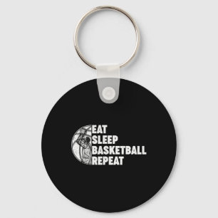 Eet Slaap Basketbal Herhaal Tiener Meisjes Jongens Sleutelhanger