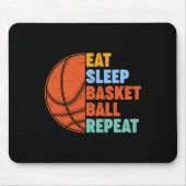 Eet Slaap Basketbal Herhaal voor Mannen Tiener Jon Muismat (Voorkant)