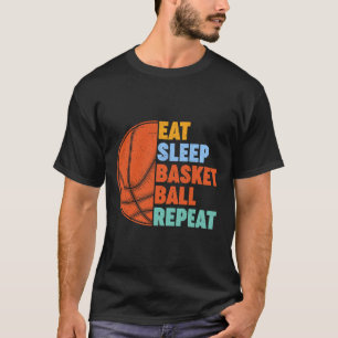 Eet Slaap Basketbal Herhaal voor Mannen Tiener Jon T-shirt