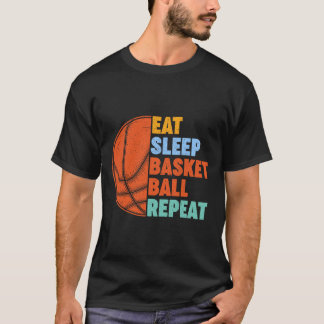 Eet Slaap Basketbal Herhaal voor Mannen Tiener Jon T-shirt