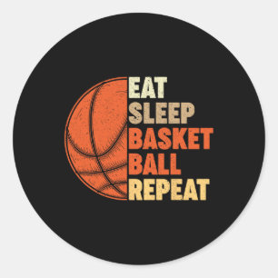 Eet Slaap Basketbal Herhaal voor Speler Fu Ronde Sticker