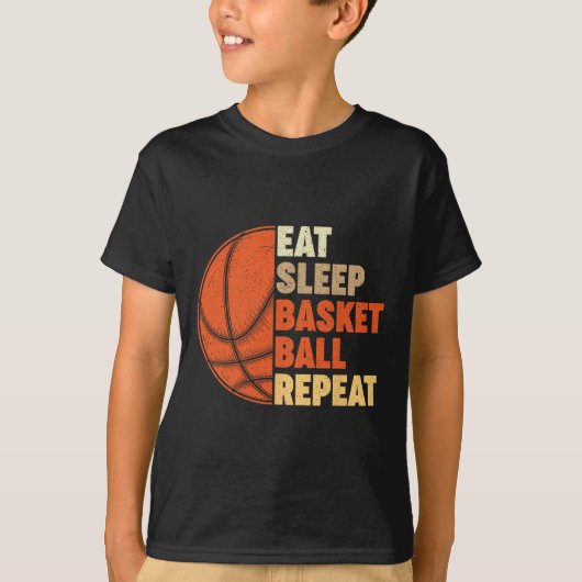 Eet Slaap Basketbal Herhaal voor Speler Fu T-shirt (Voorkant)