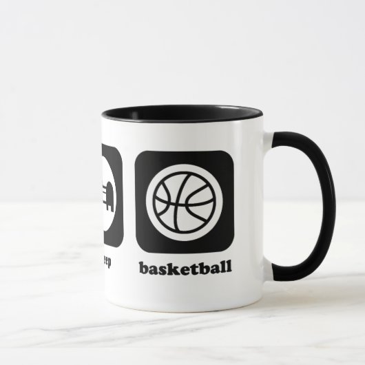 Eet. Slaap. Basketbal. Mok (Rechts)