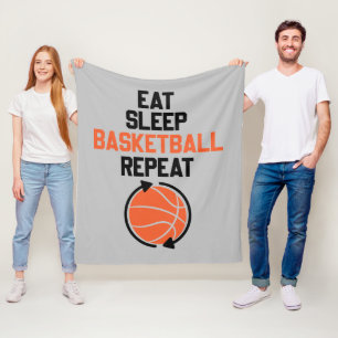 Eet slaap basketbal sport herhalen fleece deken