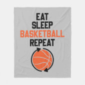 Eet slaap basketbal sport herhalen fleece deken (Voorkant)