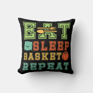 Eet. Slaap. Basketball. Herhaal. Basketball Youths Kussen