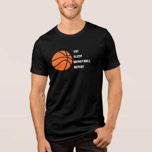 Eet Slaap Basketball Herhaal op Unisex  Tri-Blend Shirt