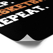 Eet. Slaap. Basketball. Herhalen. t Fun quote hoop Poster (Hoek)