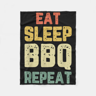 Eet Slaap BBQ Herhaal Barbecue Barbeque Fun Fleece Deken