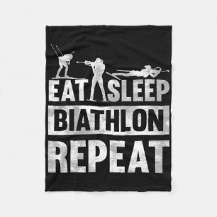 Eet Slaap Biatlon Herhaal Motief voor een Biatleet Fleece Deken
