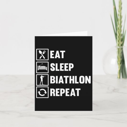 Eet Slaap Biatlon Herhaal Motief Voor Een Biatleet Kaart (Voorkant)