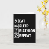 Eet Slaap Biatlon Herhaal Motief Voor Een Biatleet Kaart (Gele Bloem)
