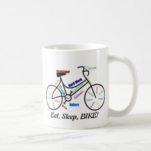 Eet, Slaap, BIKE! Fun Motivatie Words for Biker Koffiemok