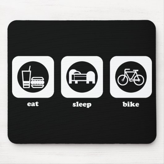 Eet. Slaap. Bike. Mousepad Muismat (Voorkant)