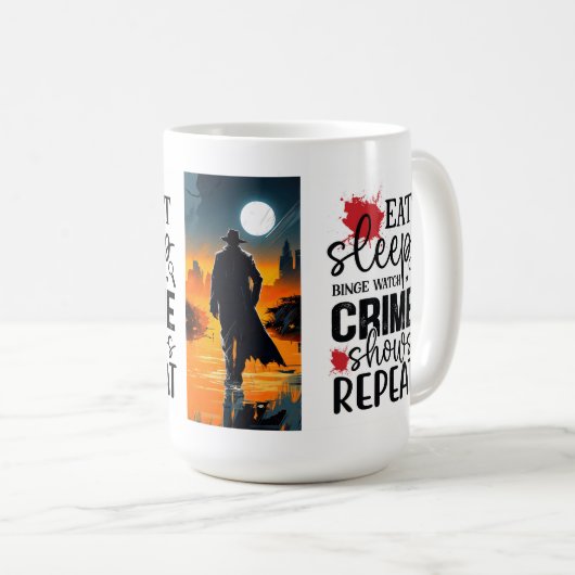 Eet slaap binge horloge koffiemok (Voorkant rechts)