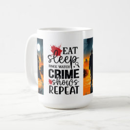 Eet slaap binge horloge koffiemok
