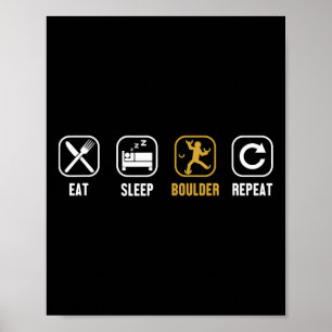 Eet Slaap Boulder Herhaal Klimsport Gratis Bould Poster