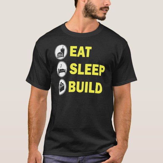 Eet Slaap Bouw Lego T-shirt (Voorkant)